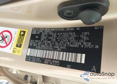 2011 Toyota Highlander Limited из США, поврежденный, VIN 5TDDK3EH3BS070443